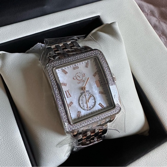 Gevril two tone rose gold and stainless Watch with Diamond Accents - Picture 3 of 9